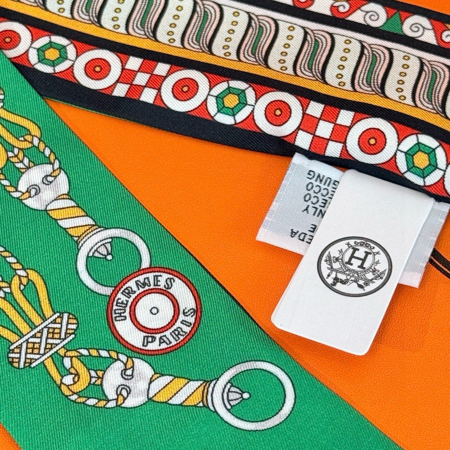 HM Twilly Mini Scarf 86CM Green Mulberry Silk 967447