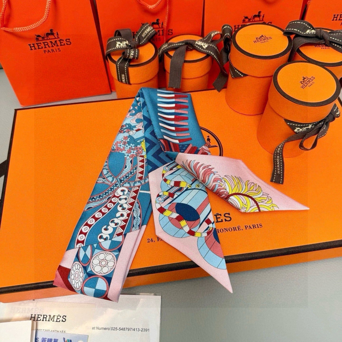 HM Twilly Mini Scarf 86CM Colorful Mulberry Silk 969050