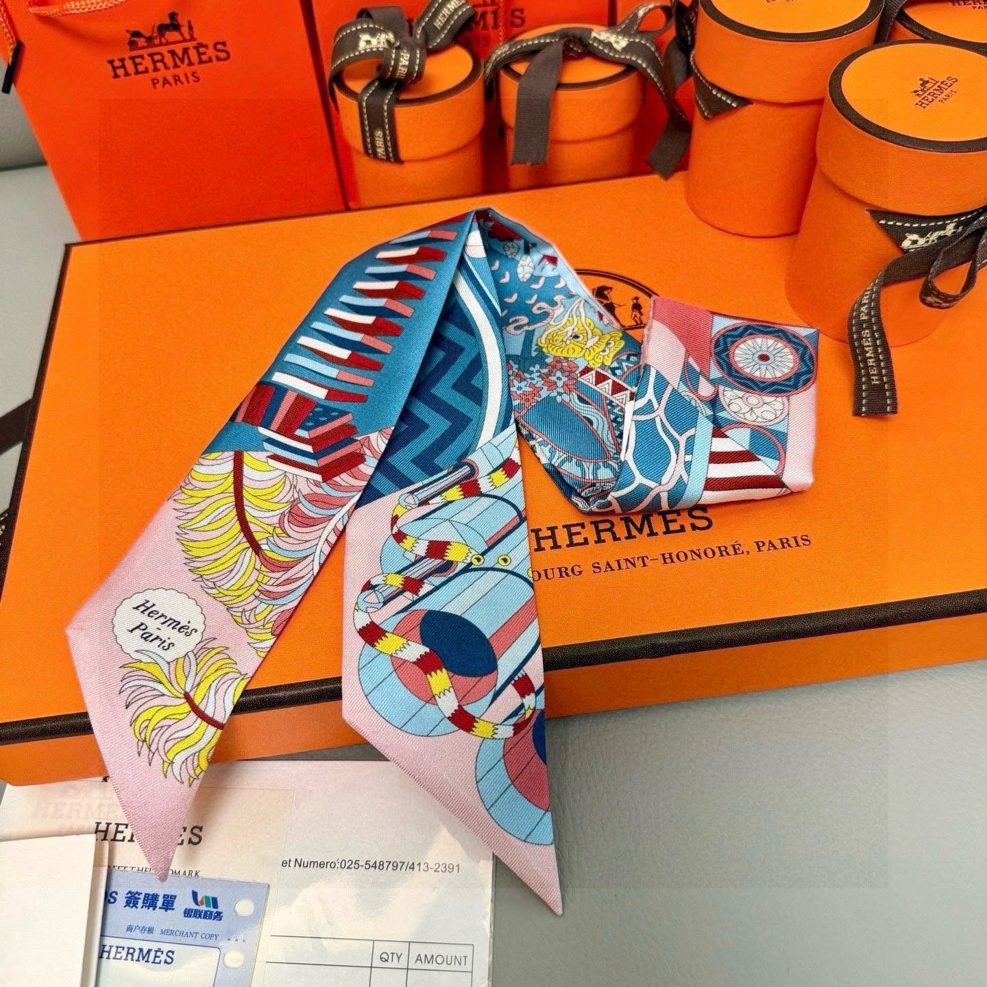 HM Twilly Mini Scarf 86CM Colorful Mulberry Silk 969050