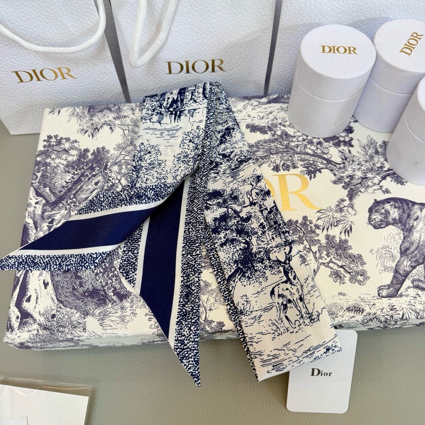 CD Twilly Mini Scarf 105cm Dark Blue Mulberry Silk 976493