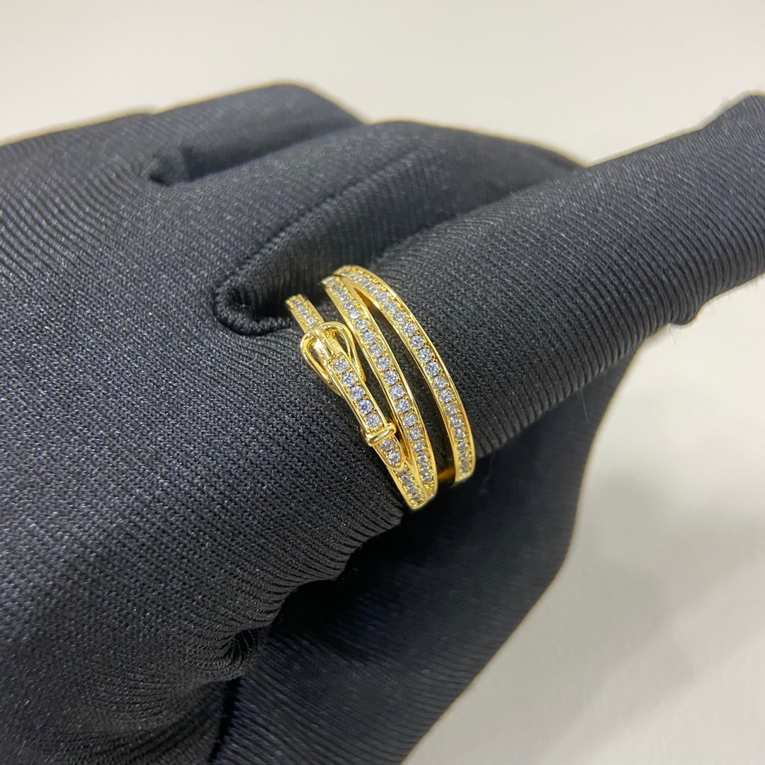 HM Buckle Diamond 3 Ring