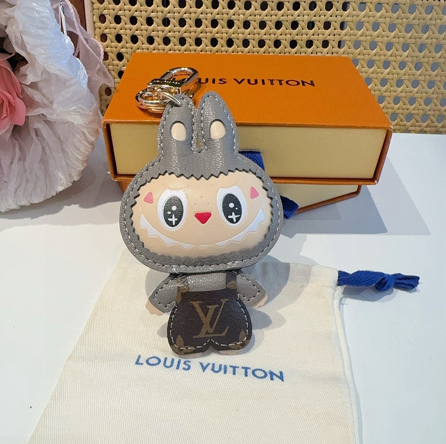 LV Gray Labubu Charm