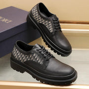 CD EXPLORER DERBY SHOE BLACK AND BEIGE CALFSKIN
