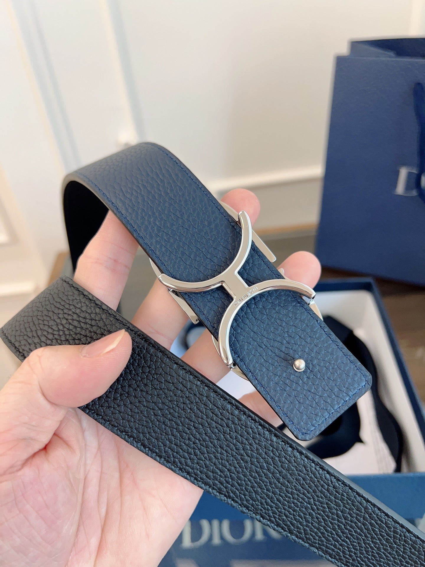 Dior 2025 Belt Black with Silver Buckle