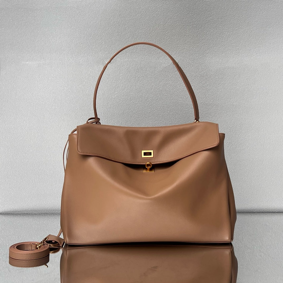 Balenciaga Large Bag 40 Rich Brown Calfskin Gold Hardware