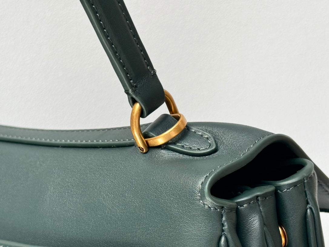 Balenciaga Small Bag 29 Dark Green Calfskin Gold Hardware