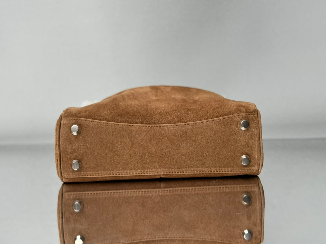 Balenciaga Small Rodeo Bag 29 Brown Suede Sliver Hardware