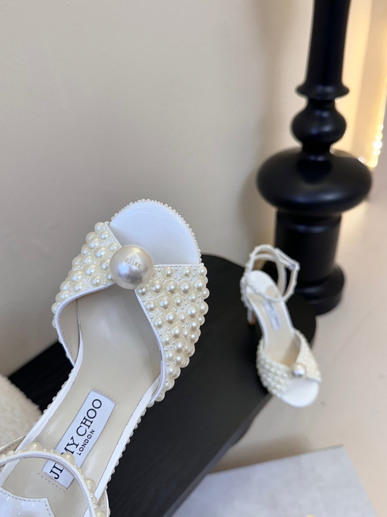 Jimmy Choo 2026 Sacora 100 Sandal Pearl Shine White Cowhide