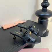 MIU 26ss High Heel Sandals 50 Black Sheepskin 627359