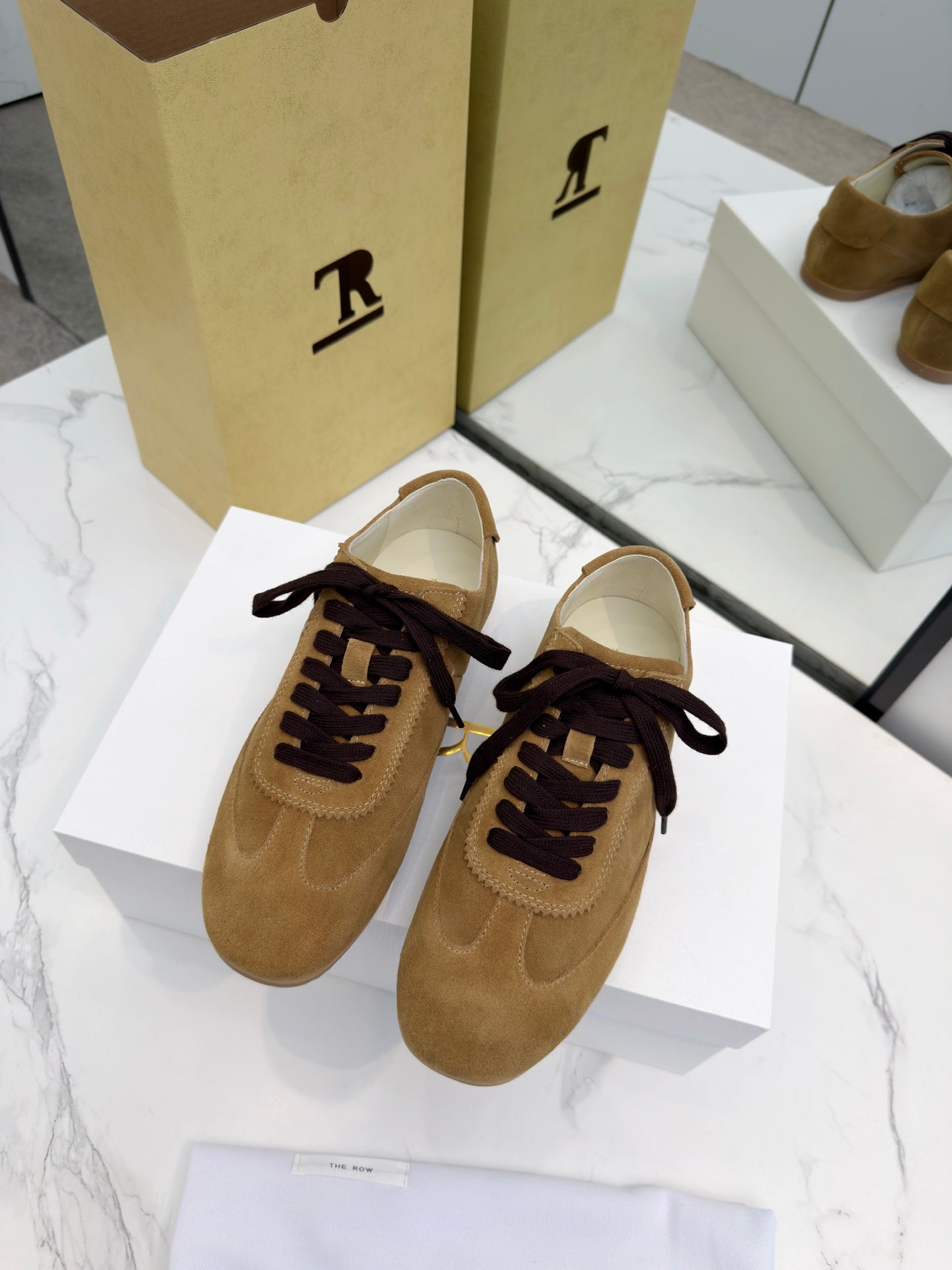 The Row 2025 Sneaker Tan Suede Sheepskin 576015
