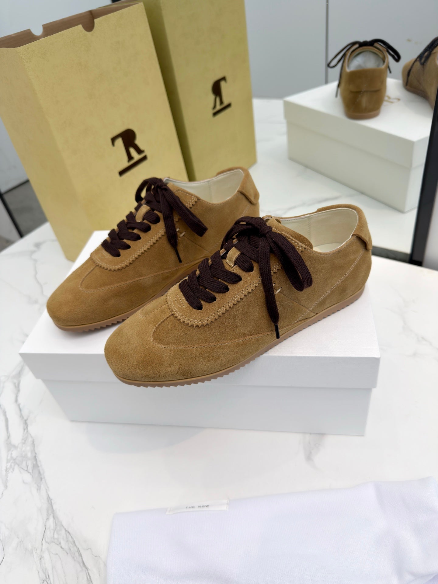 The Row 2025 Sneaker Tan Suede Sheepskin 576015