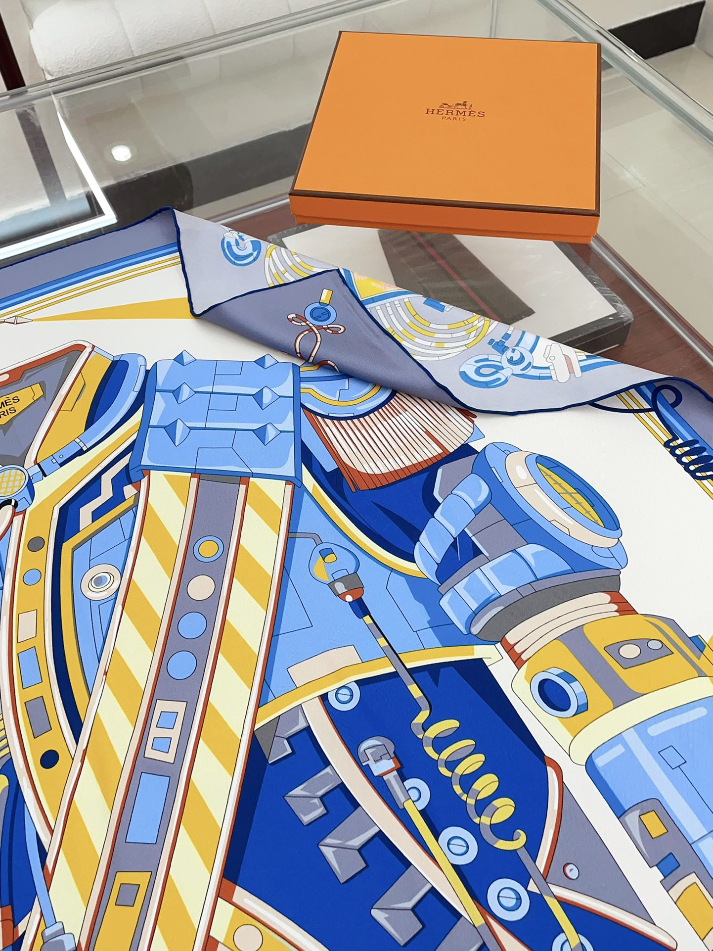 Neo Brandebourgs Scarf 90 CM In Colorful Silk Twill  257434