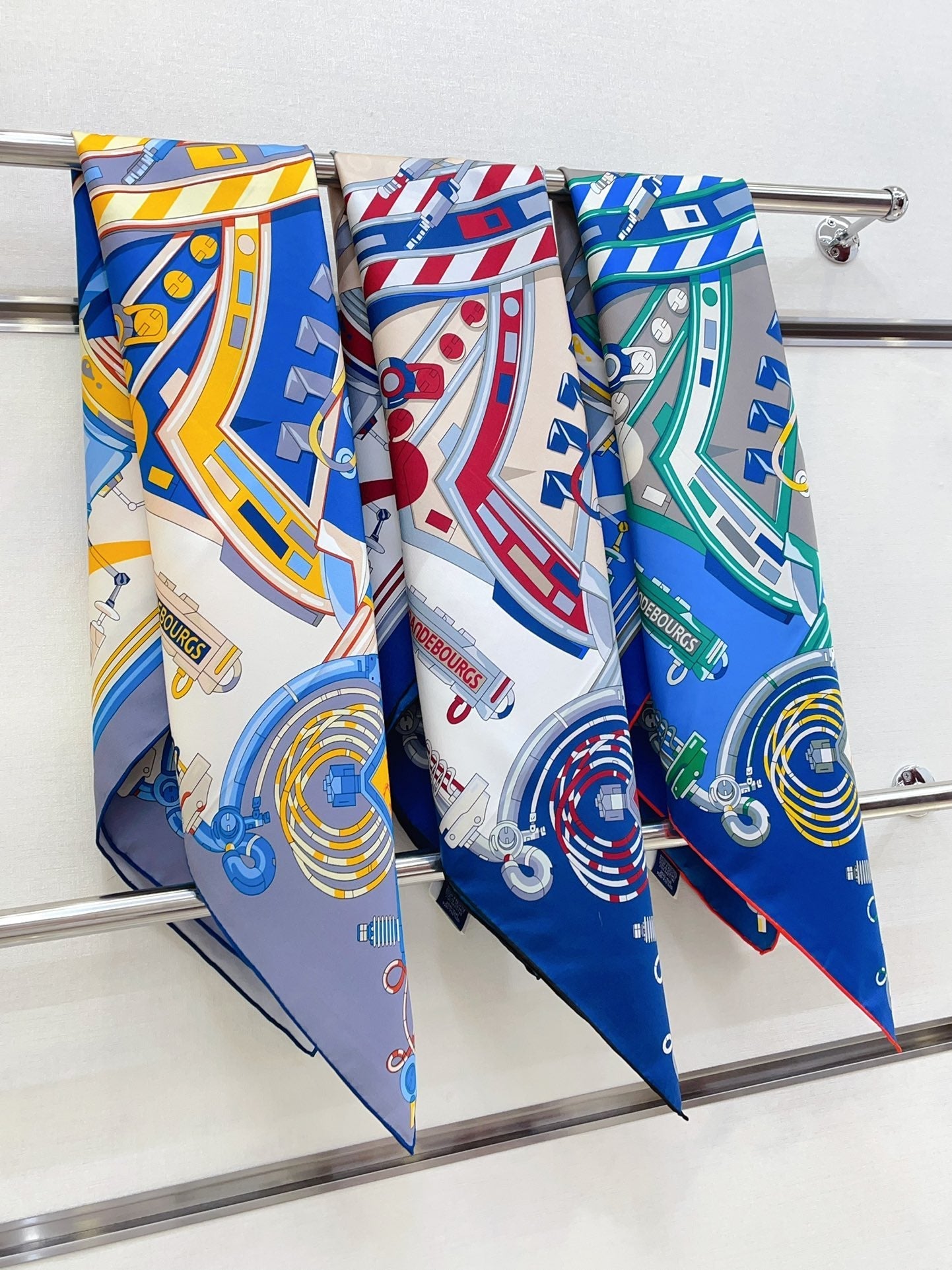 Neo Brandebourgs Scarf 90 CM In Colorful Silk Twill  257434