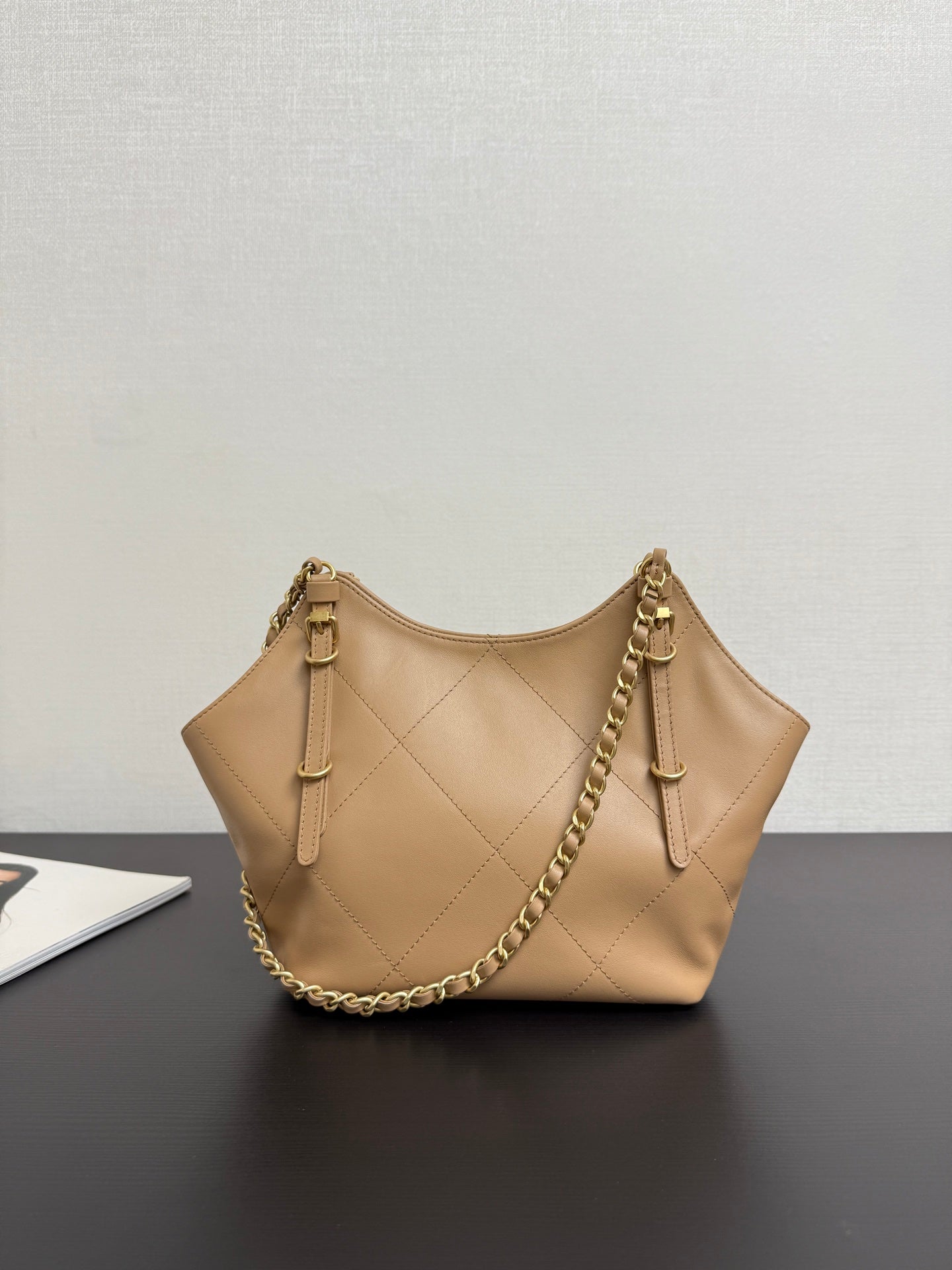 Chanel 2026 Maxi Coco Shopping Tote Bag 30cm Beige Calfskin