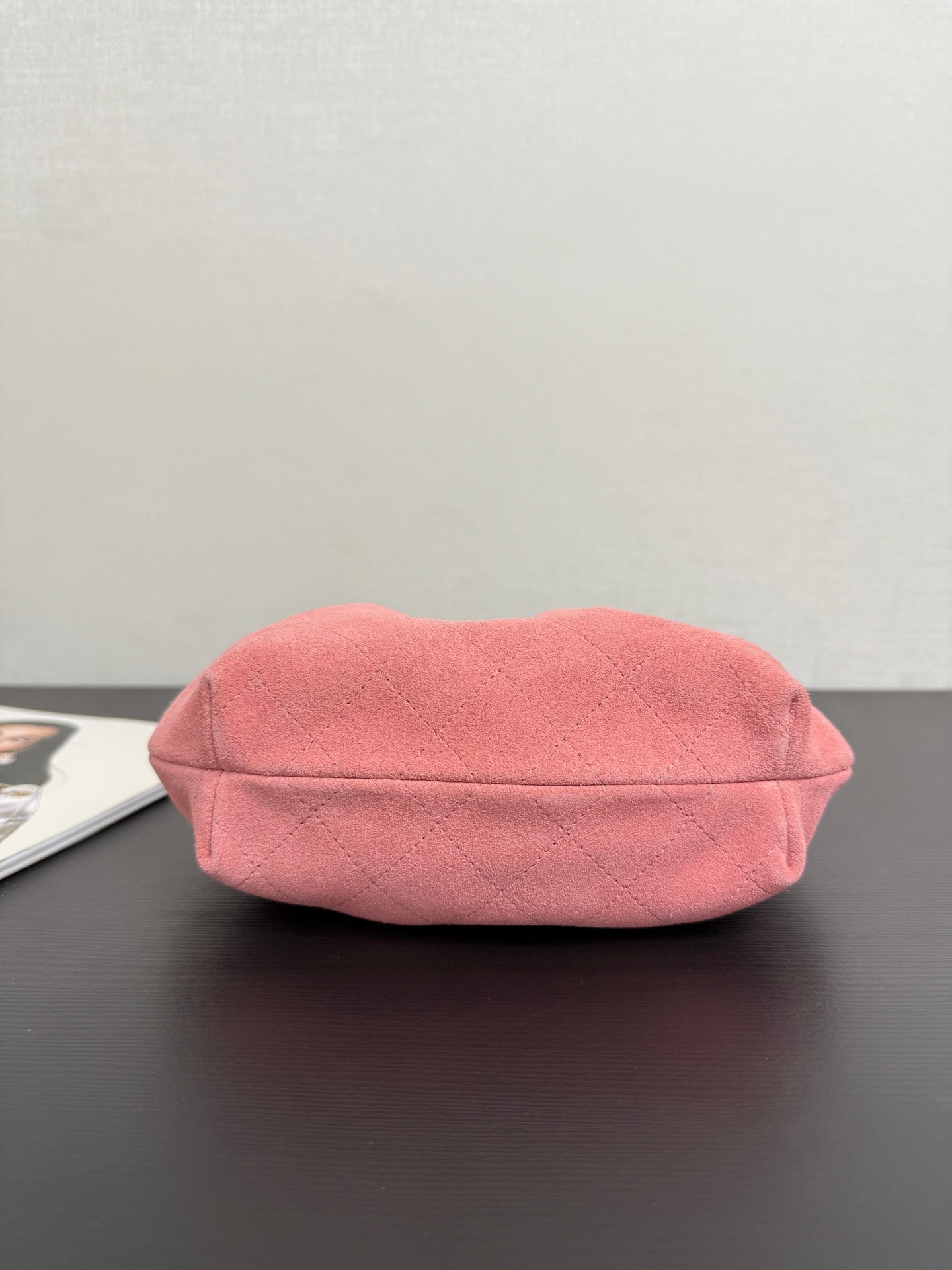 Chanel 2026 Pouch 24cm Pink Tortoiseshell Suede Effect Plexi