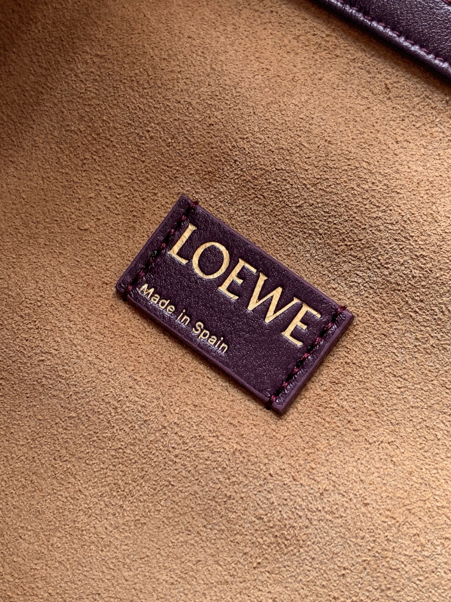 Loewe Flamenco Purse Tote Bag 38 Black Burgundy Lambskin 274698