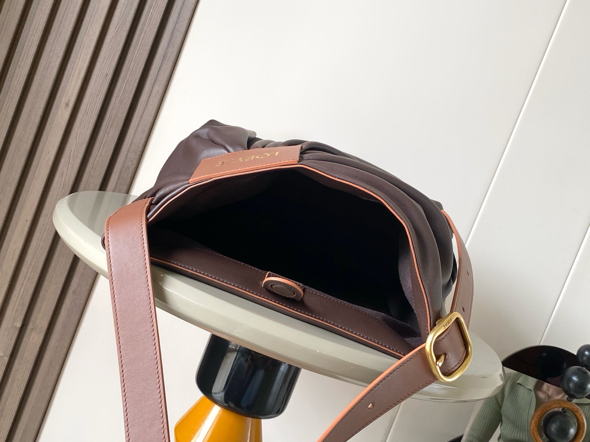 Loewe Draped Handbag 30 Brown Lambskin 280532