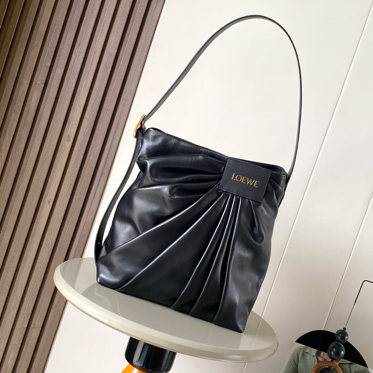 Loewe Draped Handbag 30 Black Lambskin 280534