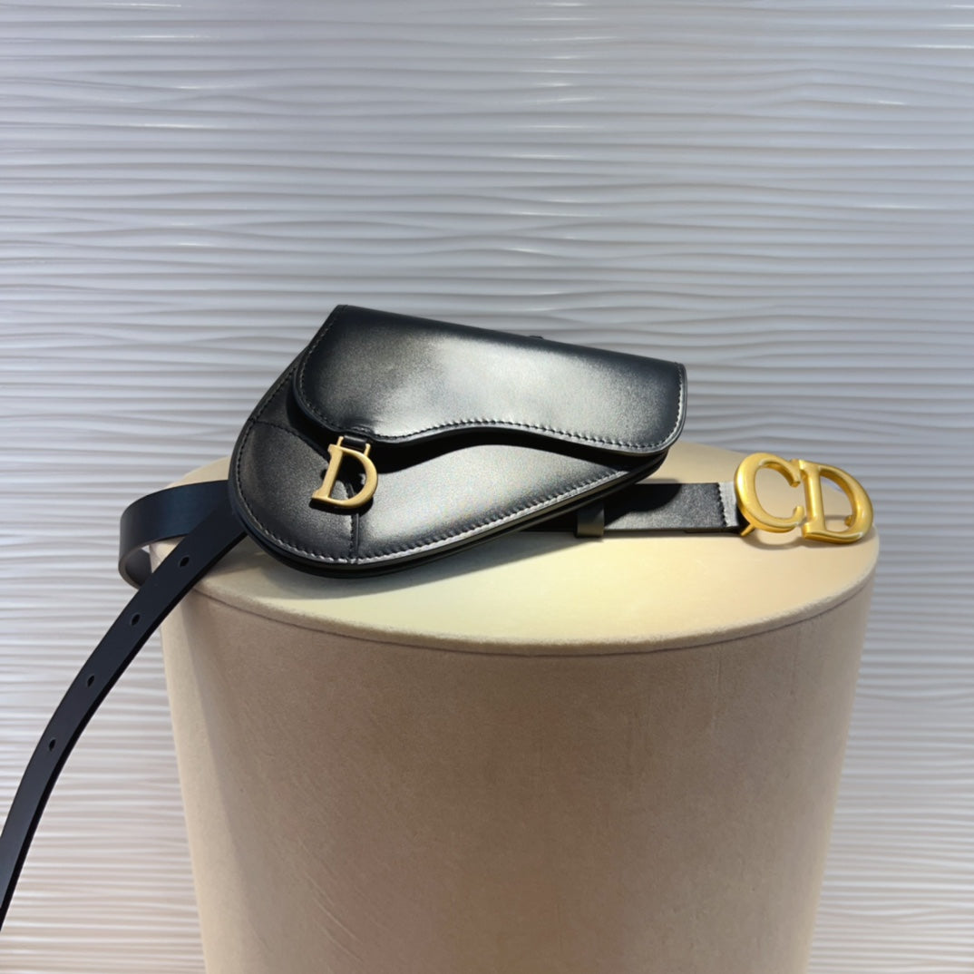 Saddle Removable Pouch Black Calfskin 20mm Belt