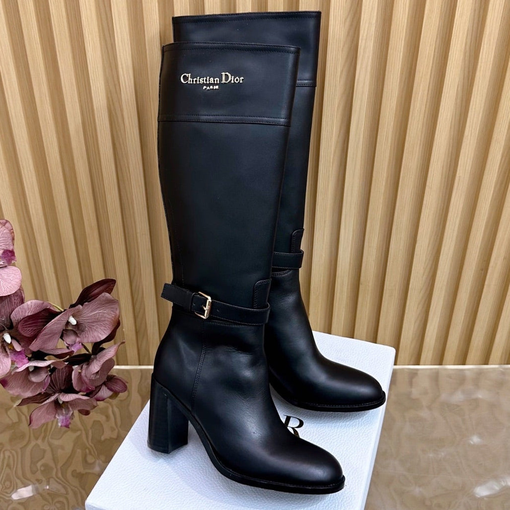 Dior 2026 D-Town Heeled Boots 80mm Suede Calfskin 956000