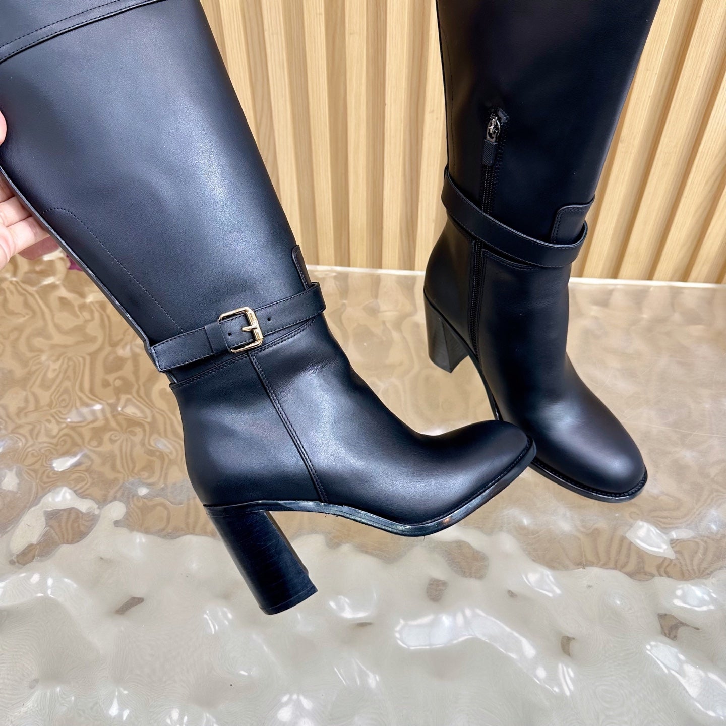 Dior 2026 D-Town Heeled Boots 80mm Suede Calfskin 956000