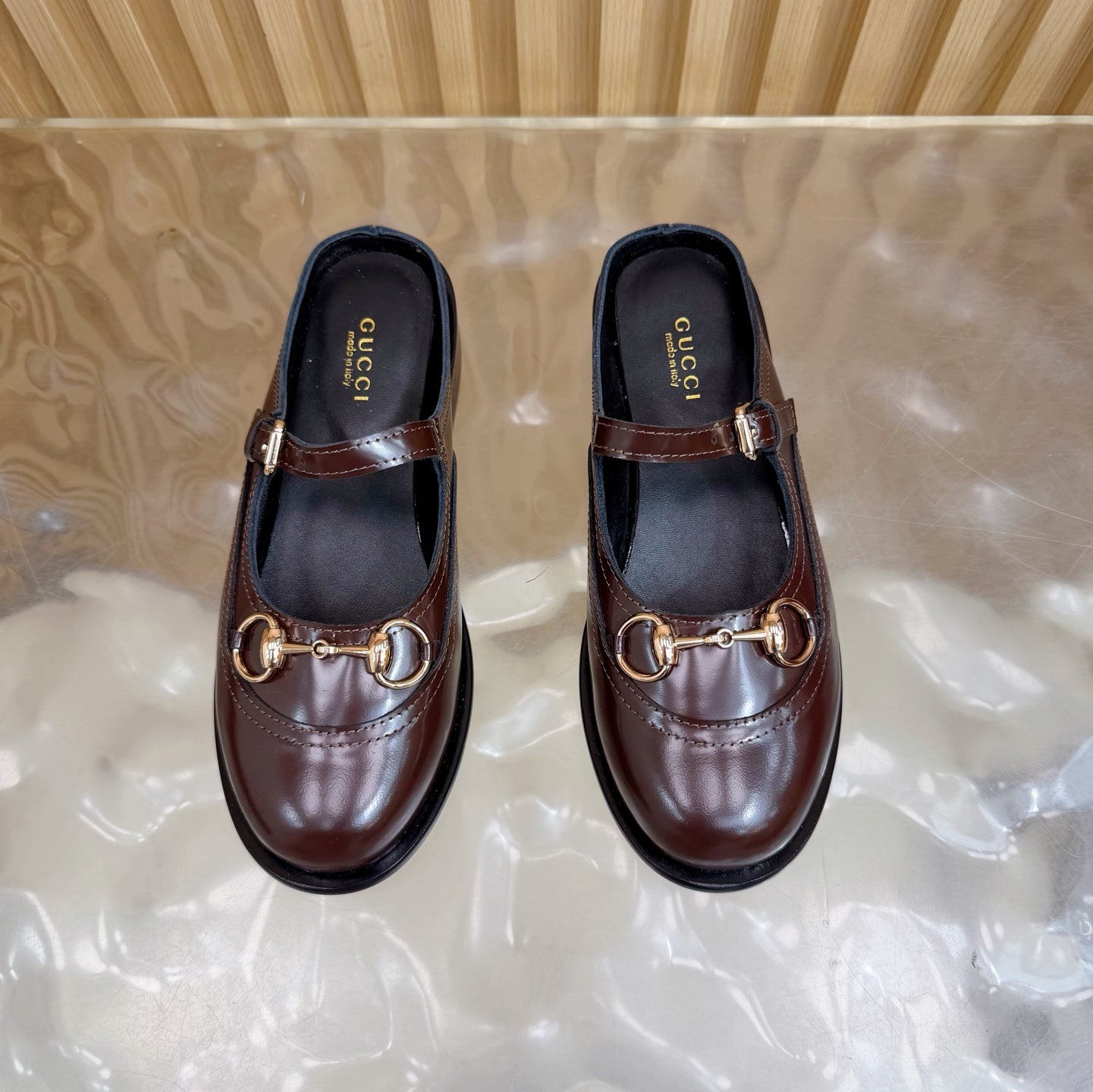 GG 26 Mule Dark Brown Beaded Sheepskin 589457