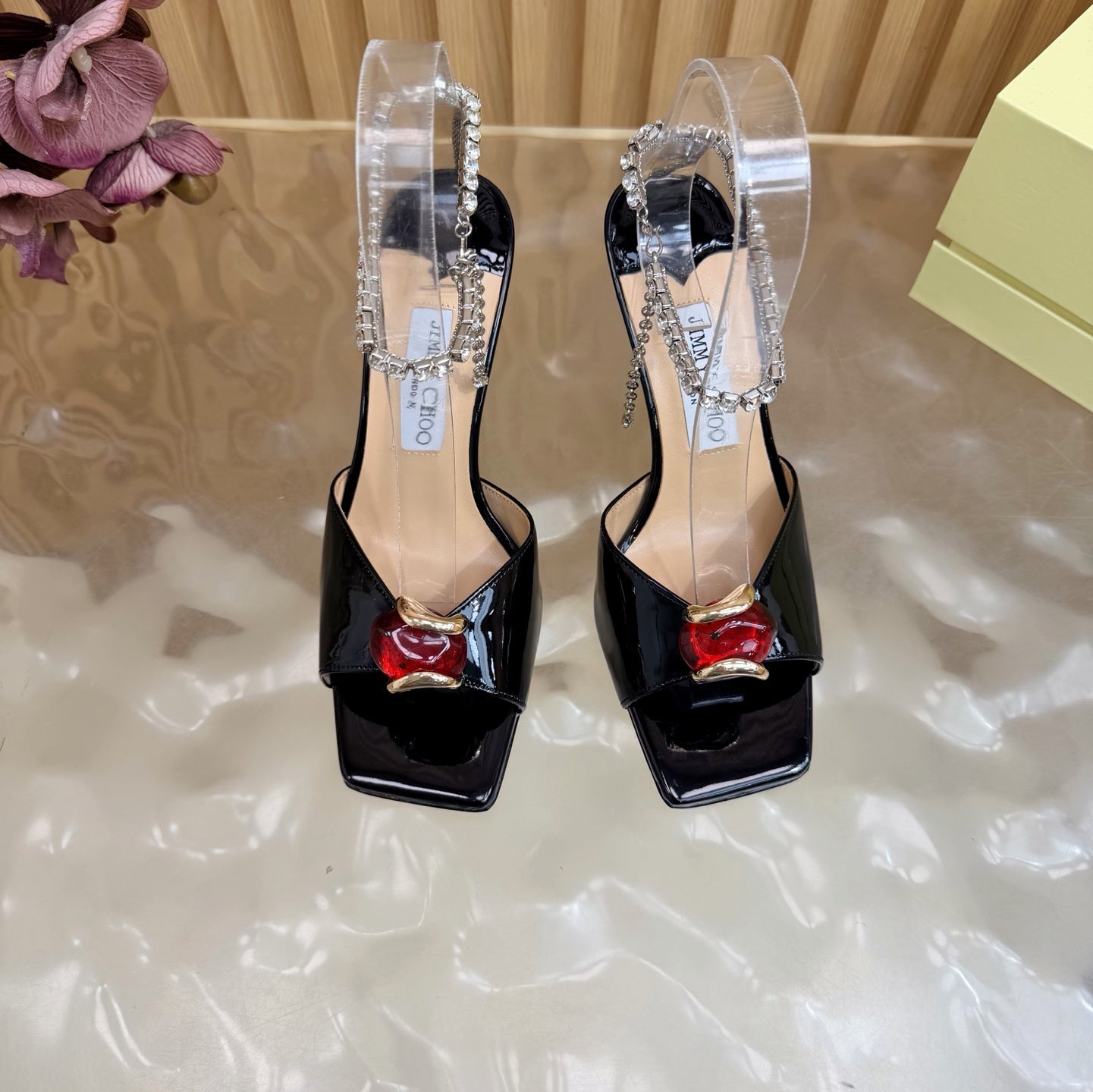 Jimmy Choo 2026 Amber Buckle Sandals 85mm Patent Leather 949779