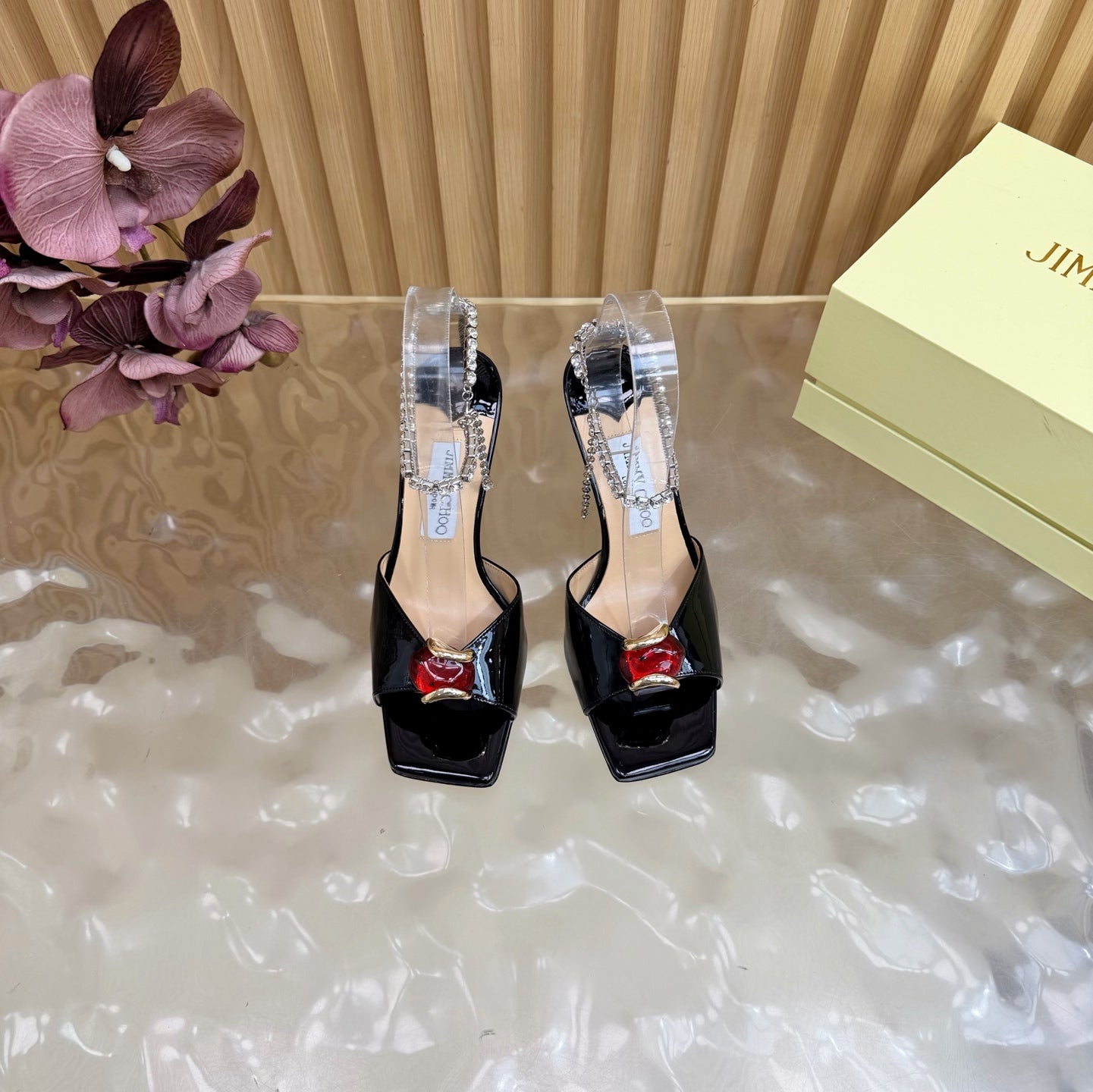 Jimmy Choo 2026 Amber Buckle Sandals 85mm Patent Leather 949779