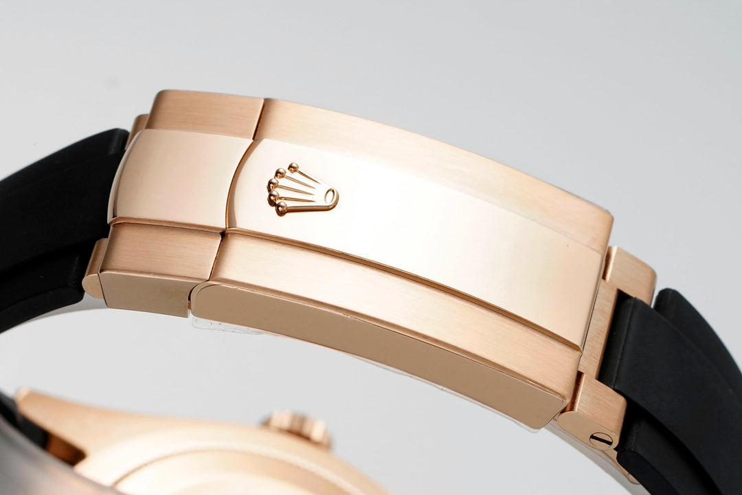 Rolex Sky-Dweller 42mm Rose Gold Case Brown Dial Rubber Strap