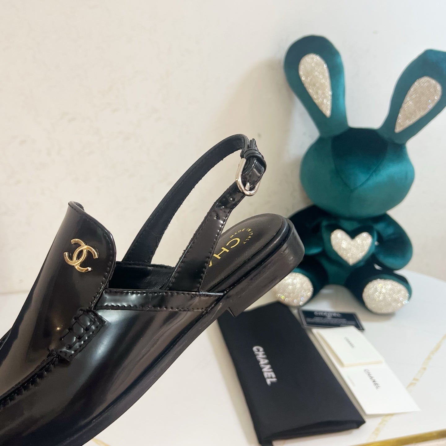 Chanel 2026 Crystal CC Slingback Sandal Black Calfskin 664152