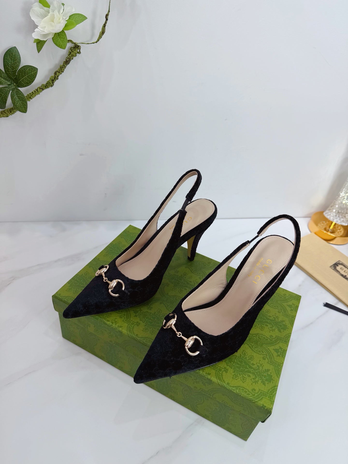 GG 26 Slingback Black Velvet 592418