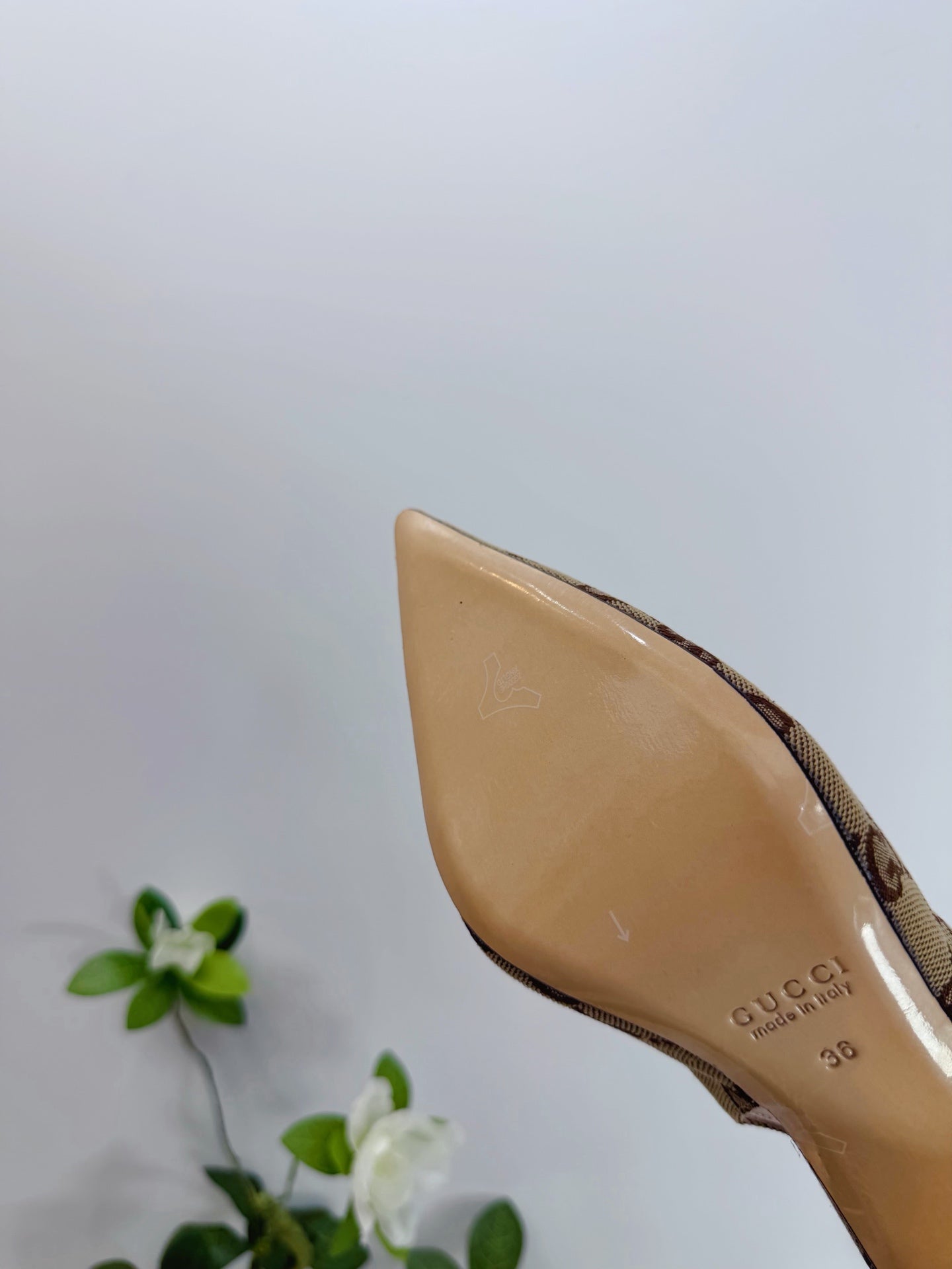 GG 26 Slingback Beige Brown Fabric 592422