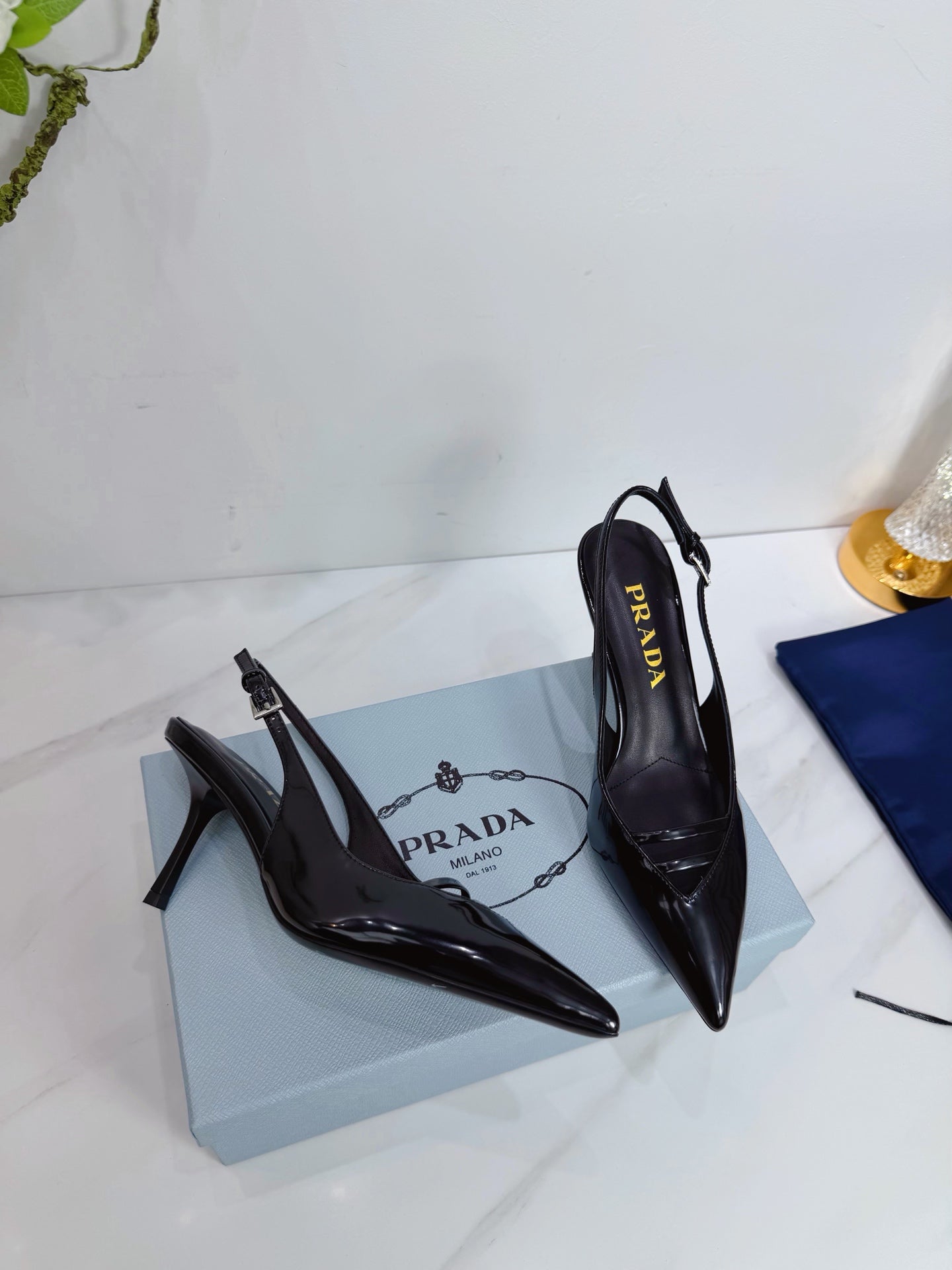 PRA 26SS Slingback 75 Black Patent Leather 592338