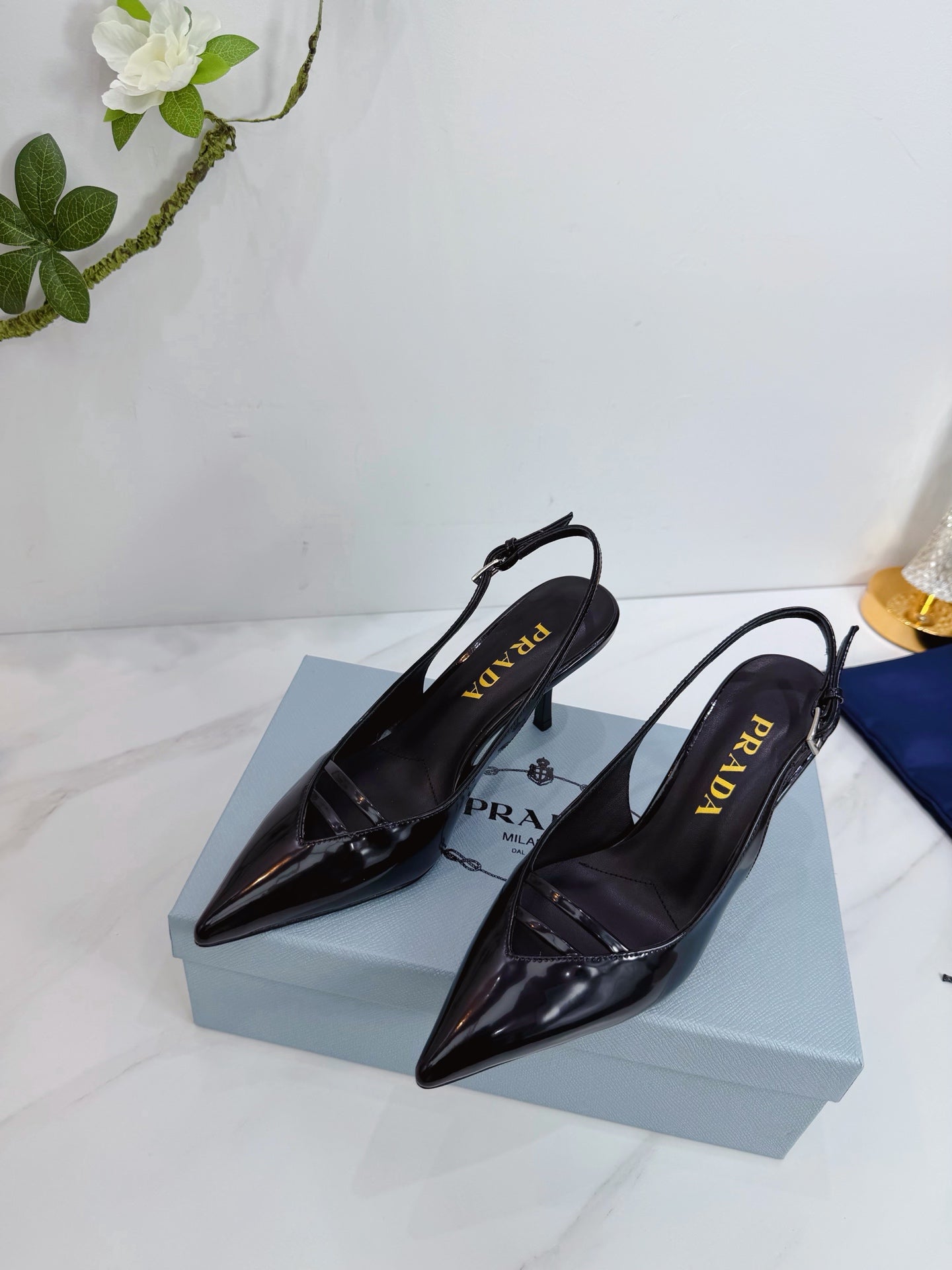 PRA 26SS Slingback 75 Black Patent Leather 592338