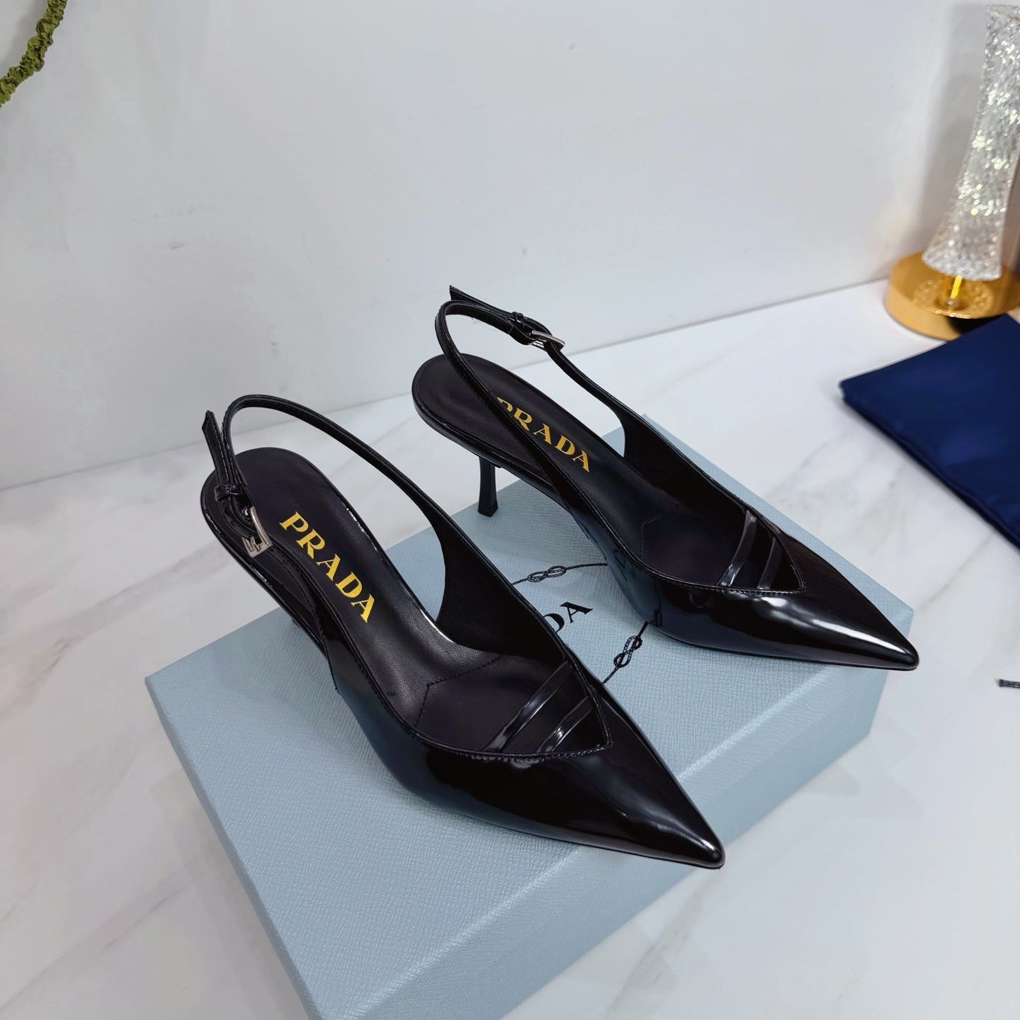 PRA 26SS Slingback 75 Black Patent Leather 592338
