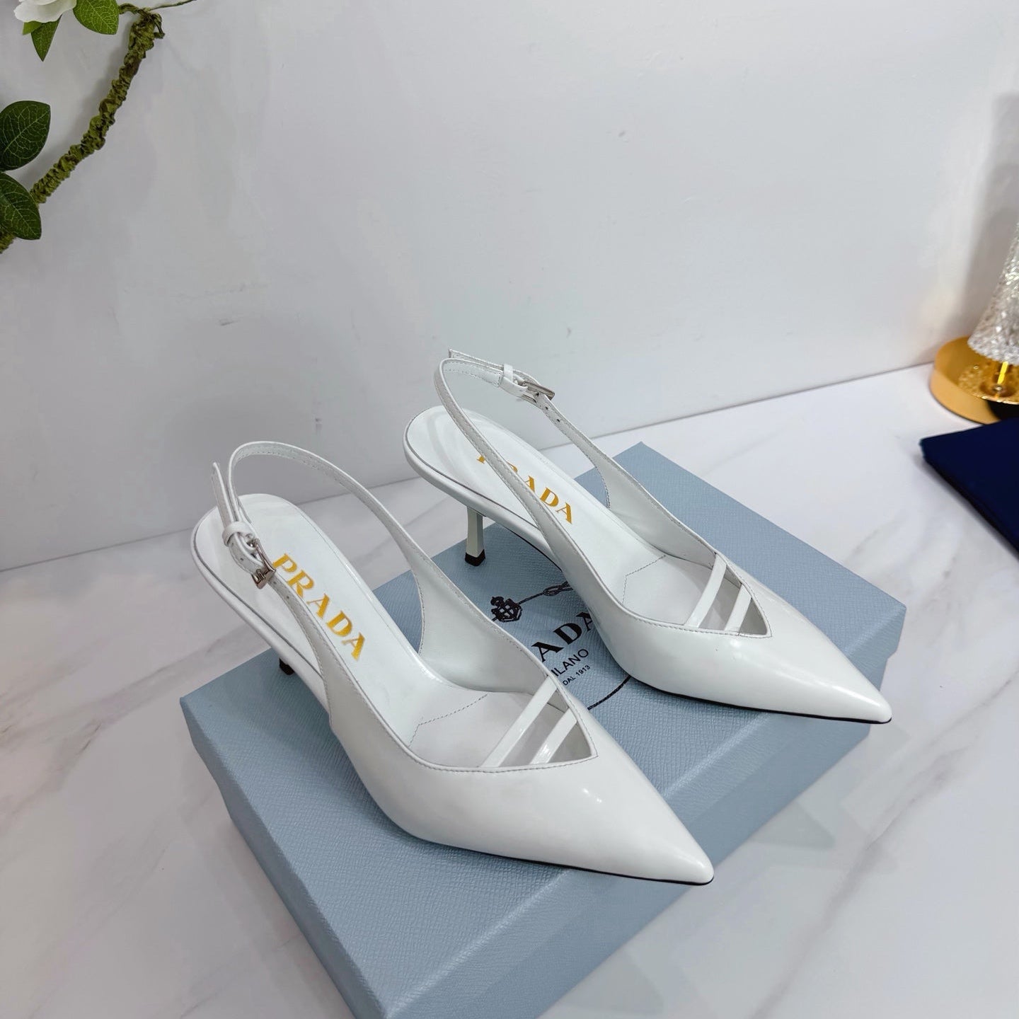 PRA 26SS Slingback 75 White Patent Leather 592339