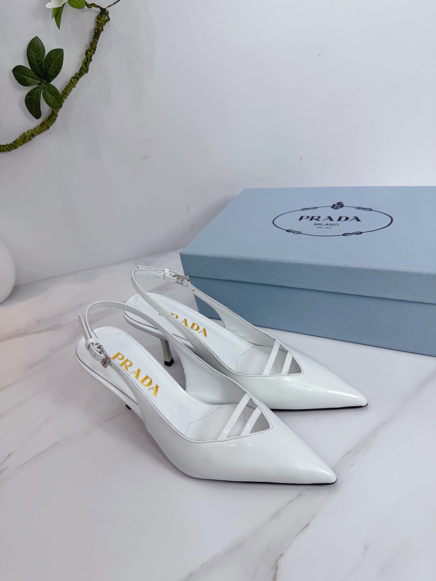 PRA 26SS Slingback 75 White Patent Leather 592339