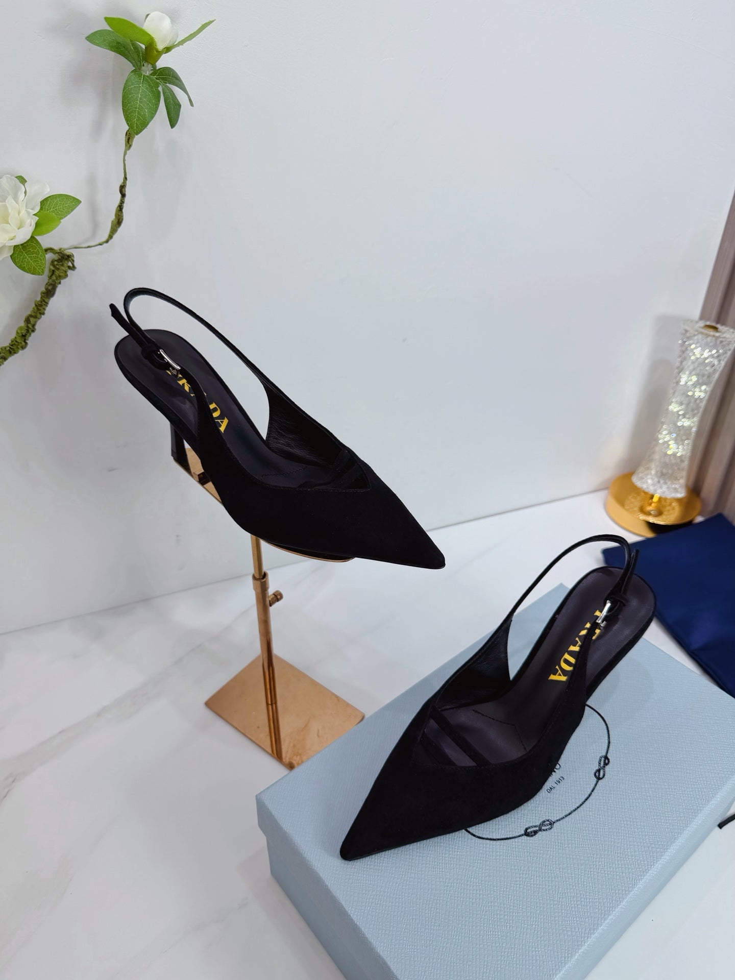 PRA 26SS Slingback 75 Black Suede 592342