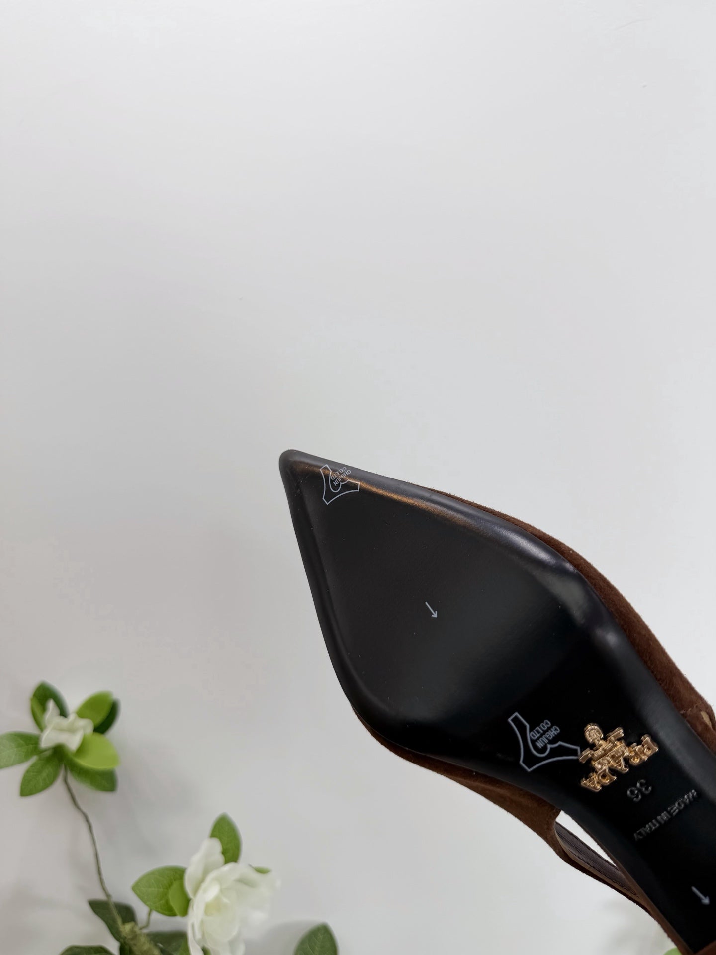 PRA 26SS Slingback 75 Dark Brown Suede 592343