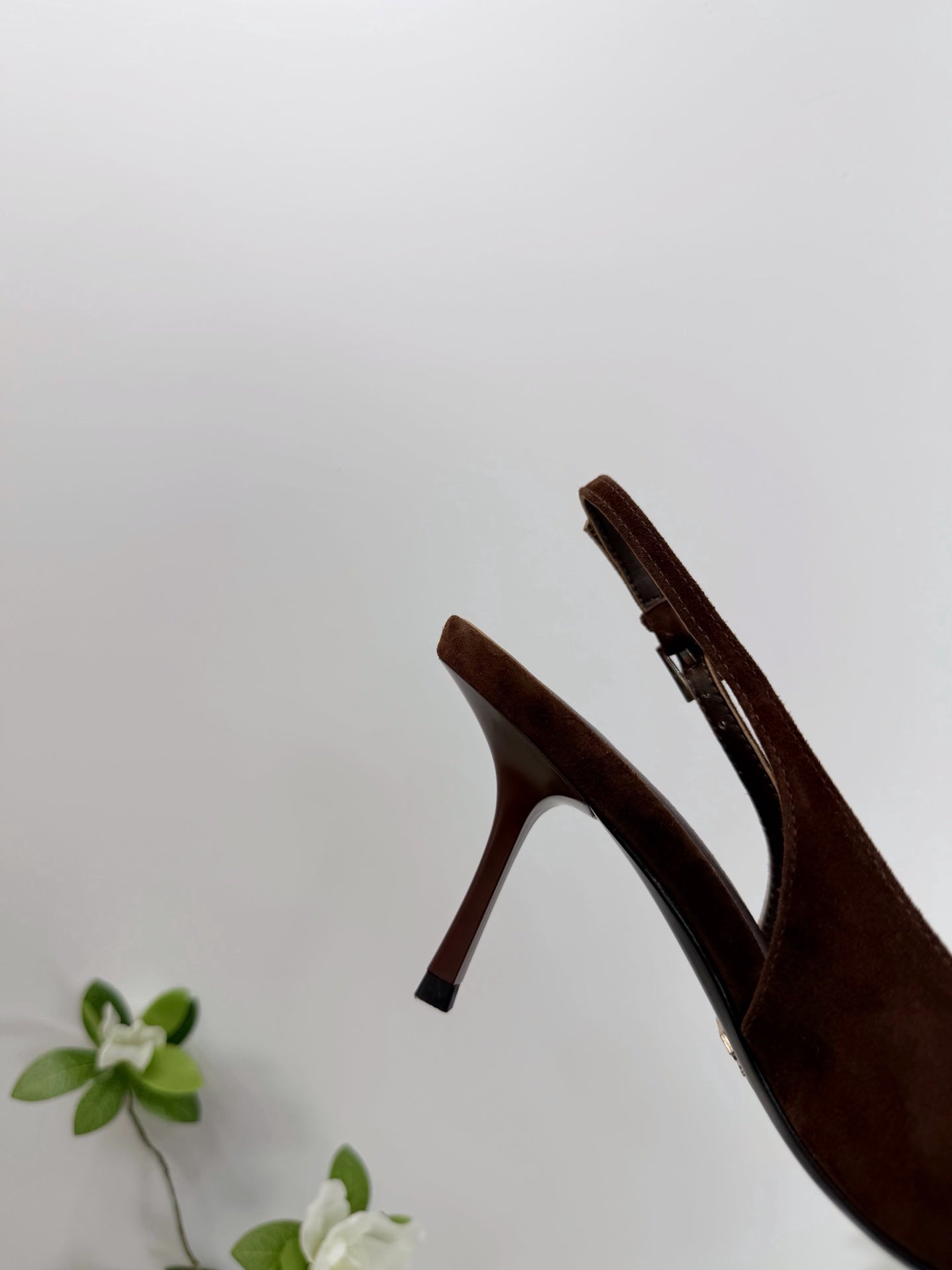 PRA 26SS Slingback 75 Dark Brown Suede 592343