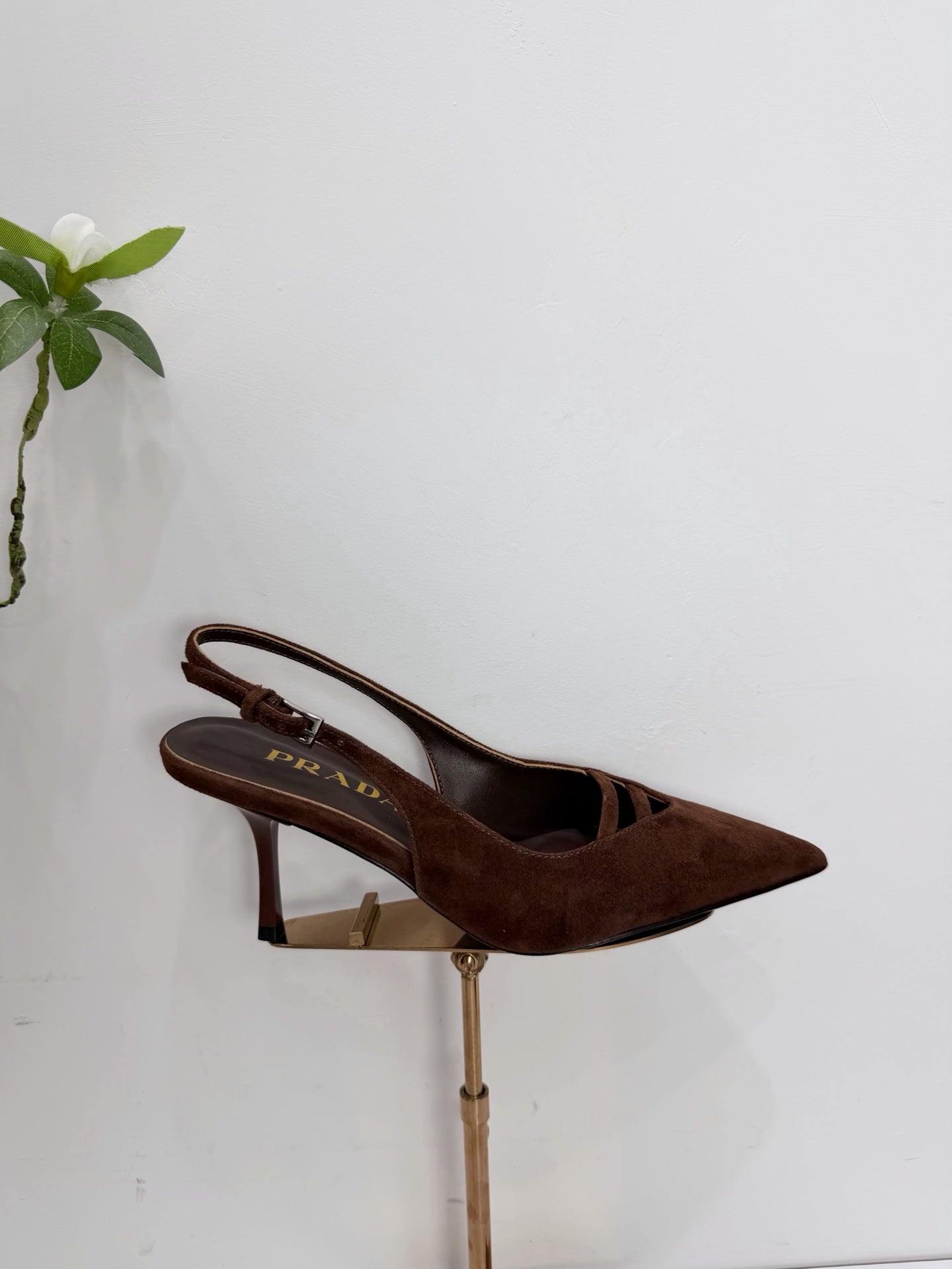 PRA 26SS Slingback 75 Dark Brown Suede 592343
