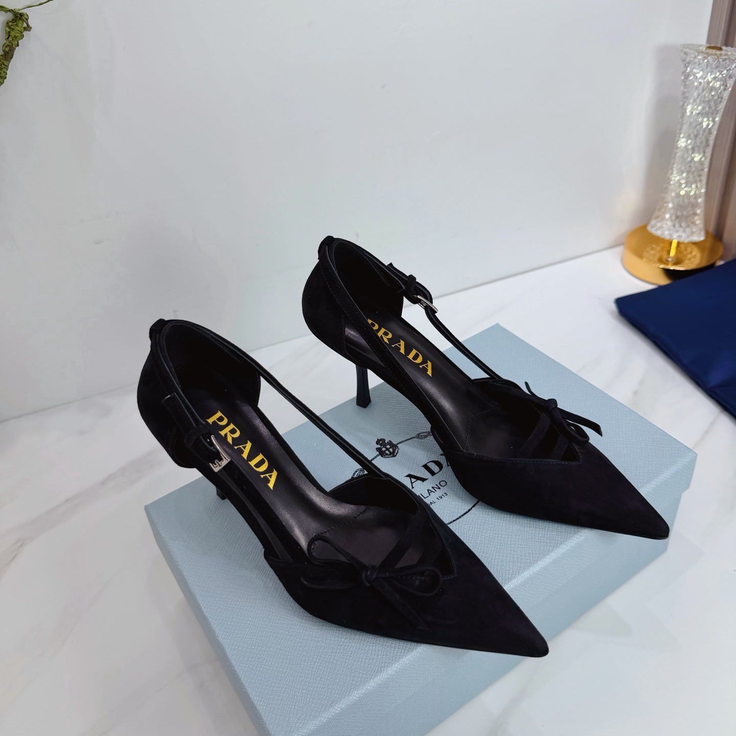 PRA 26SS Pumps 75  Black Suede 592349