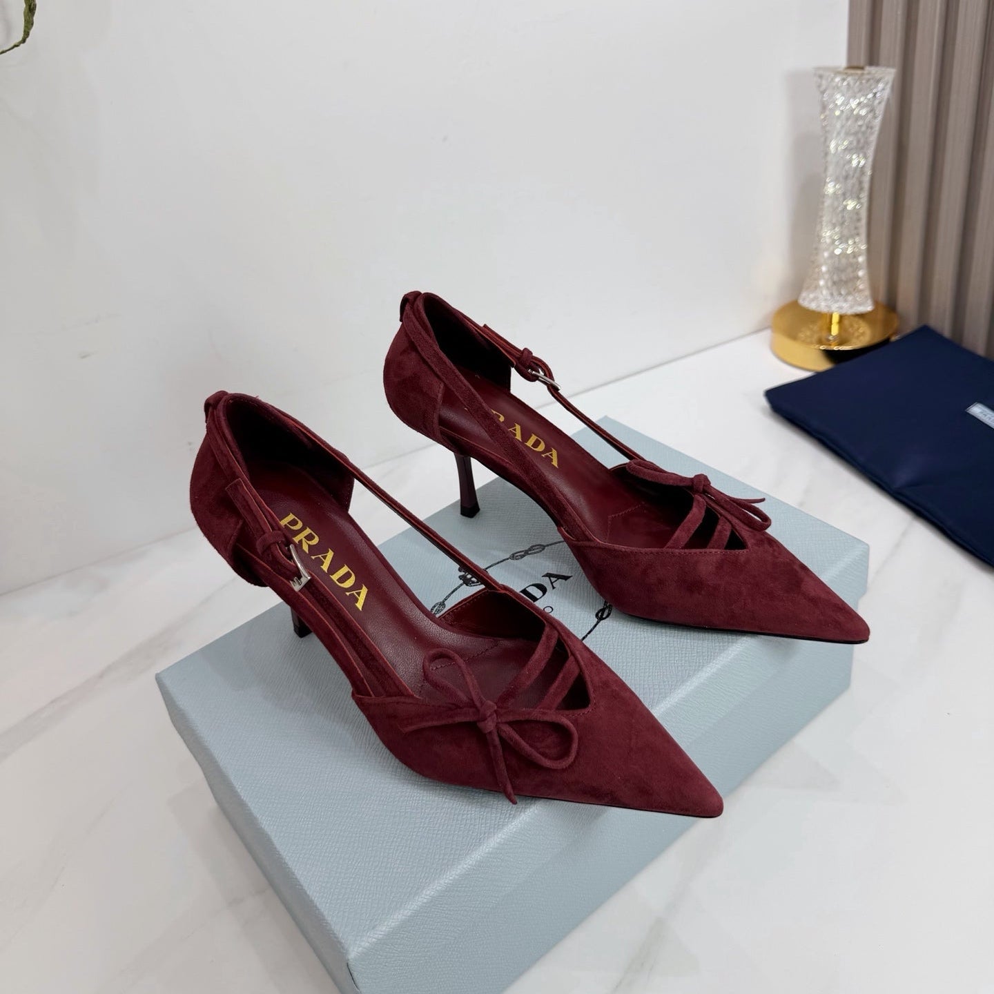 PRA 26SS Pumps 75  Burgundy Suede 592350