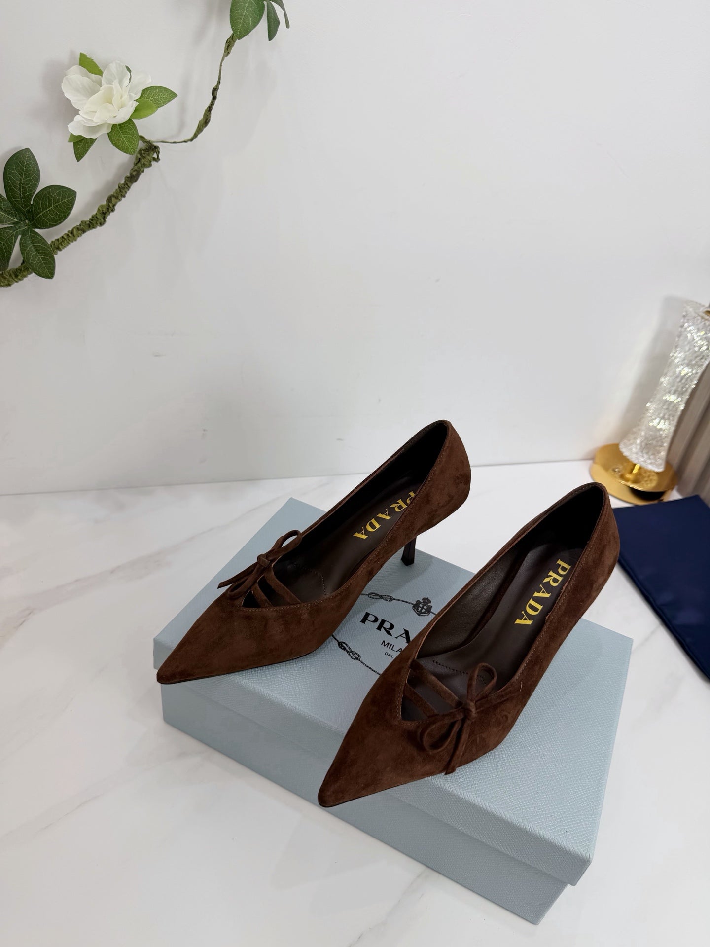 PRA 26SS High Heels Pumps 75 Dark Brown Suede 592358