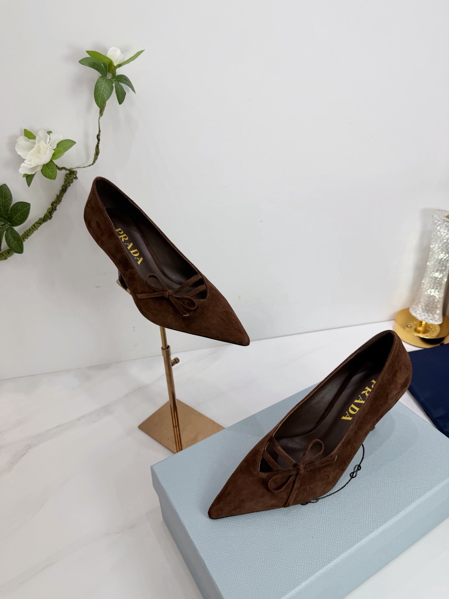 PRA 26SS High Heels Pumps 75 Dark Brown Suede 592358