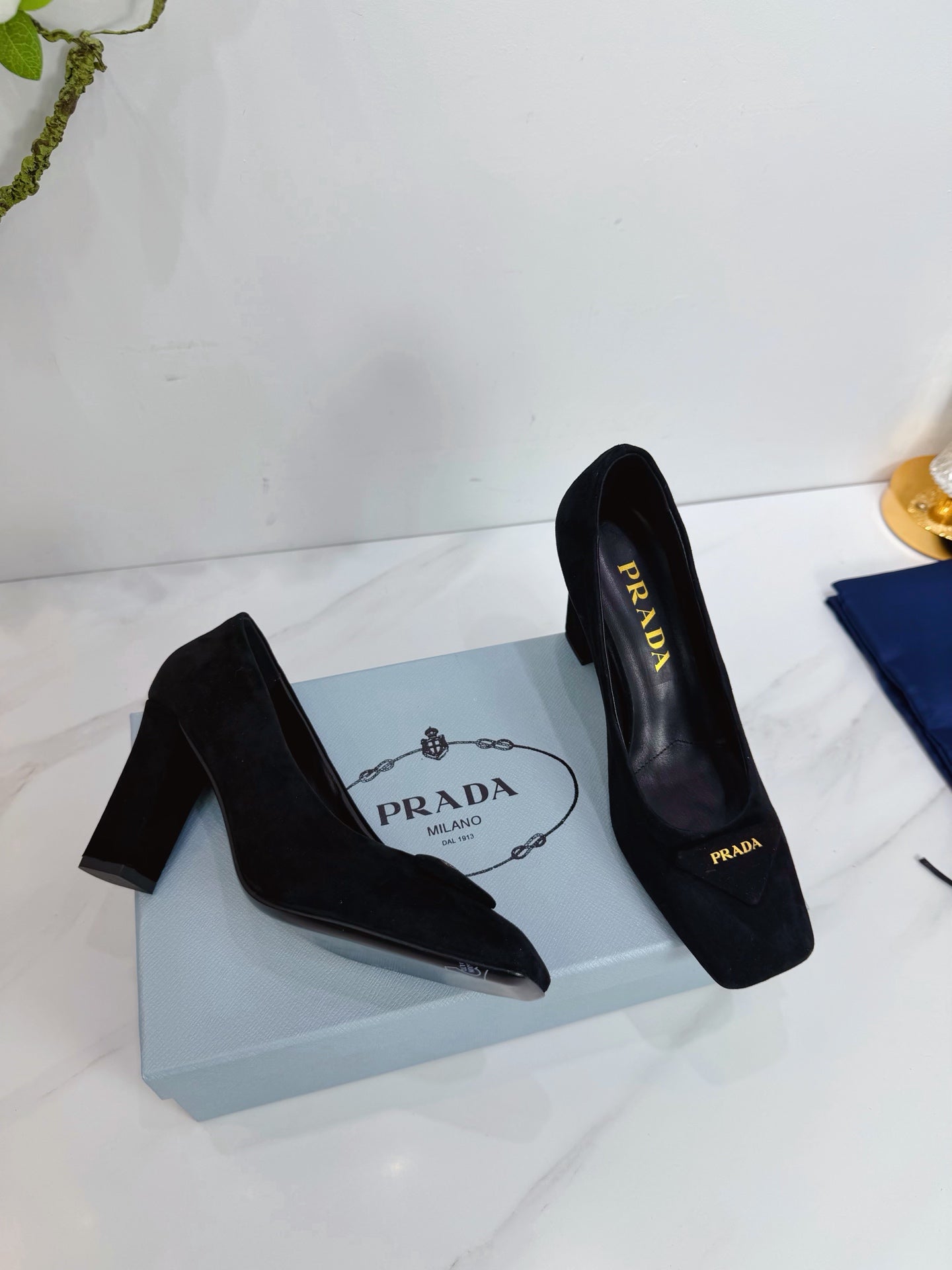 PRA 26SS High Heel Pump 85 Black Suede 592367