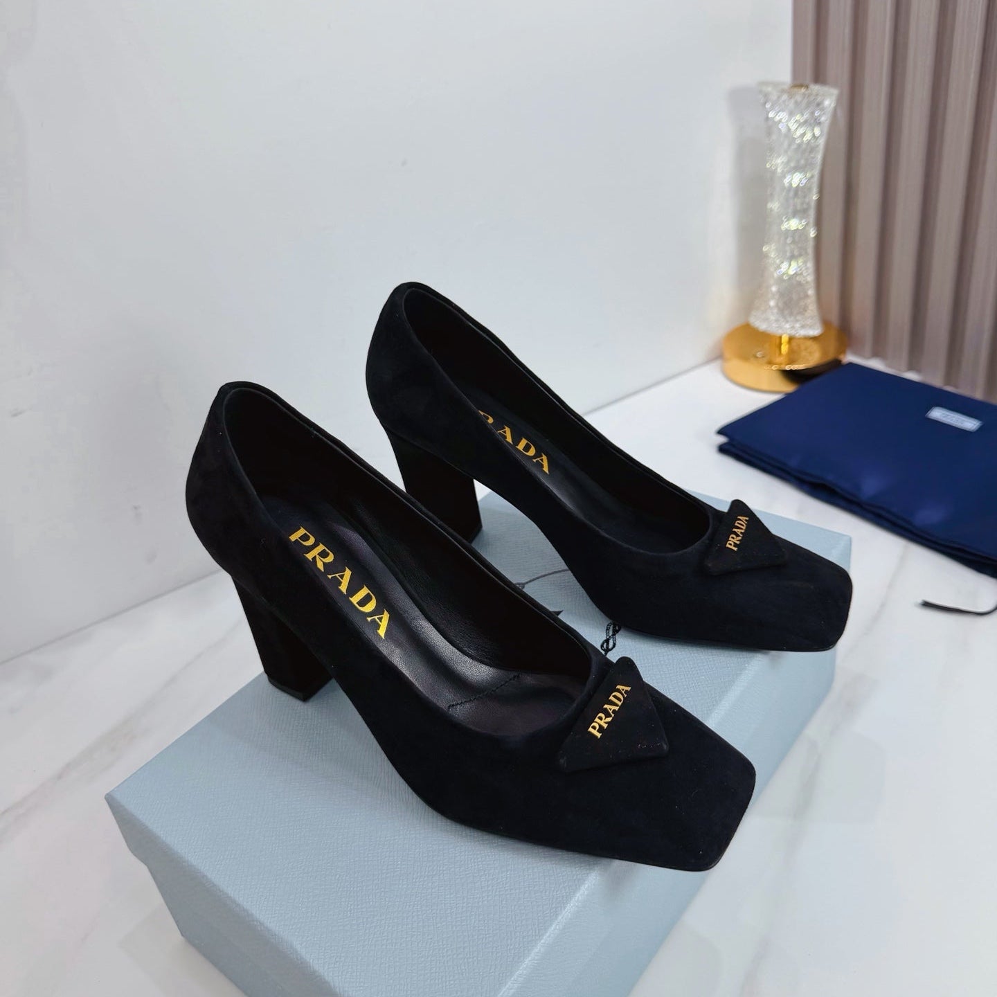 PRA 26SS High Heel Pump 85 Black Suede 592367