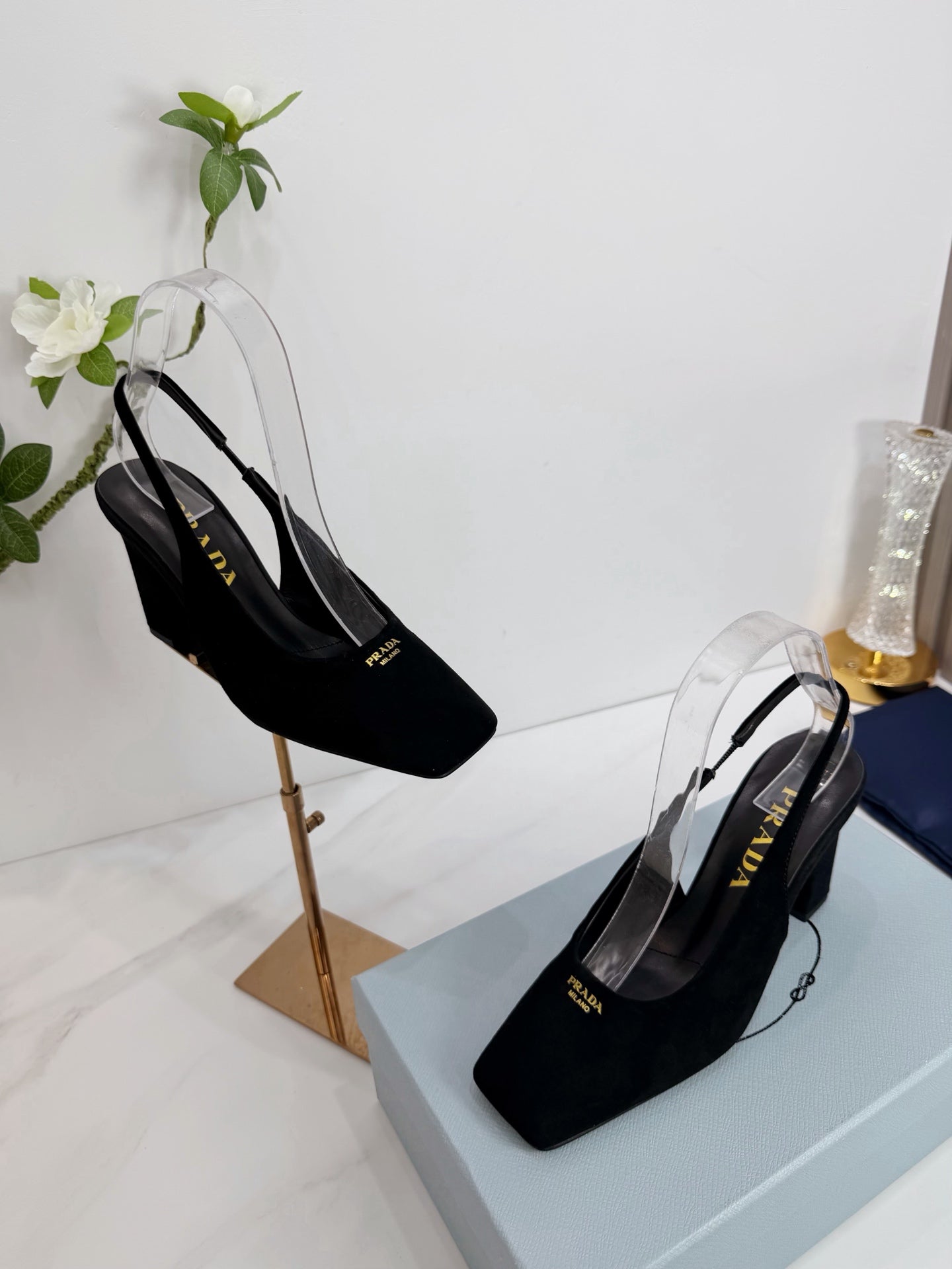 PRA 26SS Slingback 85 Black Suede 592363