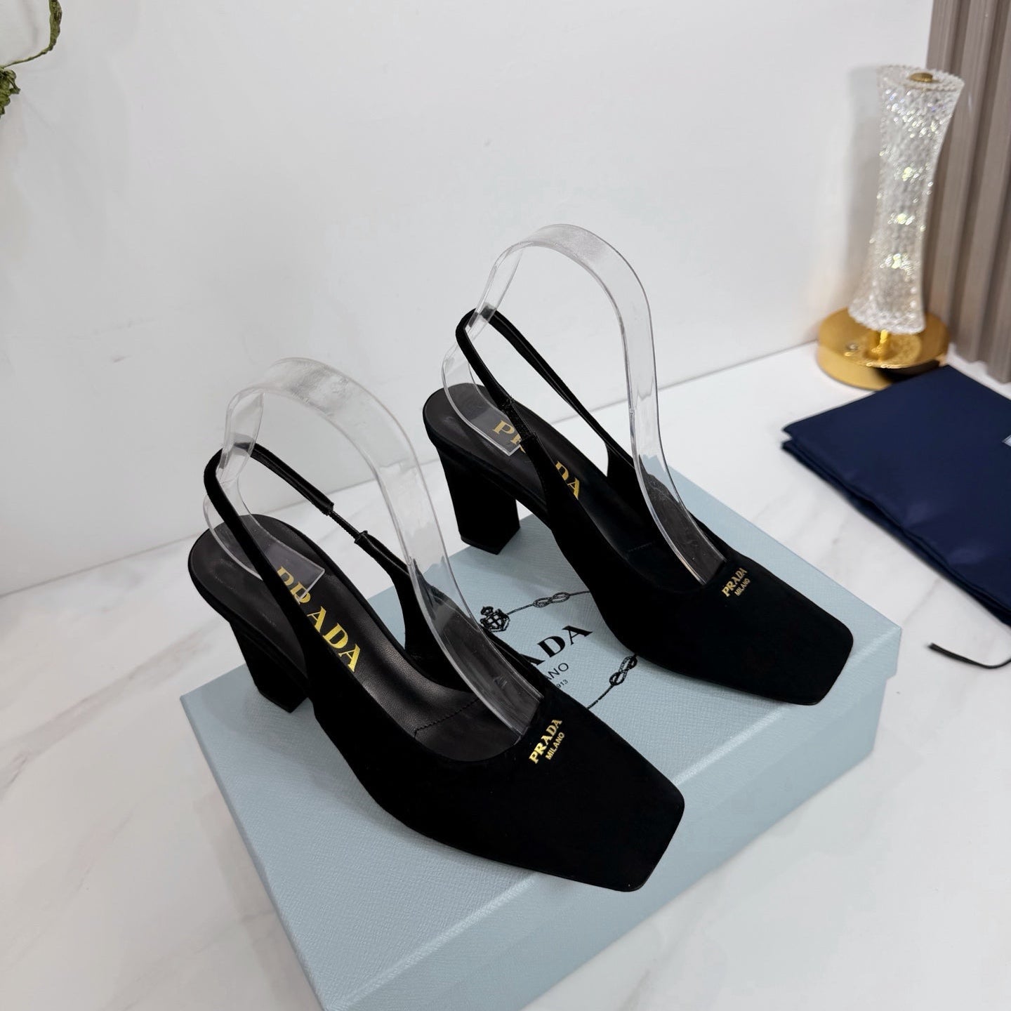 PRA 26SS Slingback 85 Black Suede 592363