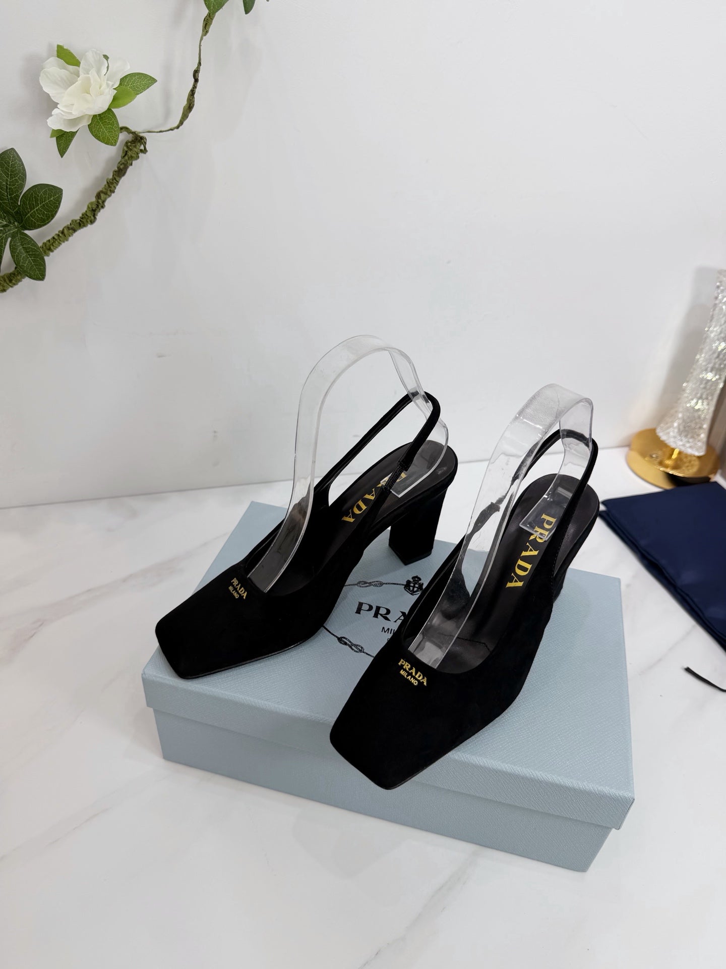 PRA 26SS Slingback 85 Black Suede 592363